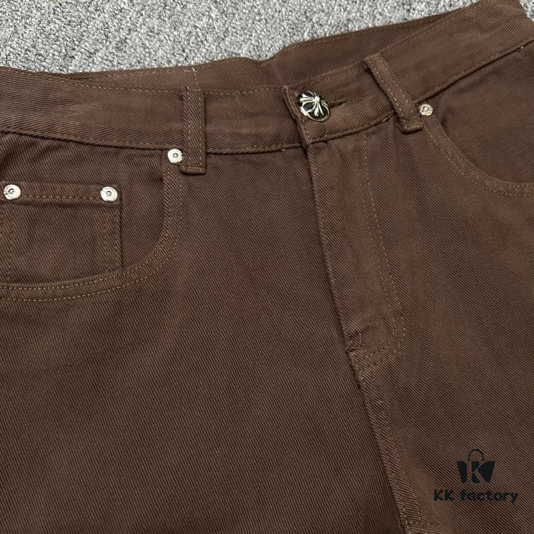 Chroe Hets CH Crocodile Leather Patch Cross White Leopard Print Denim Pants KL013