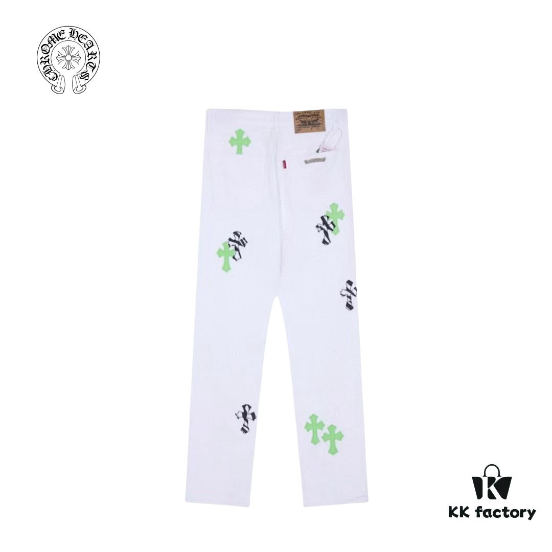 Chrome Hearts & Cult Heart 24SS London Limited Edition Green Horsehair Denim Jeans - Style #Y020