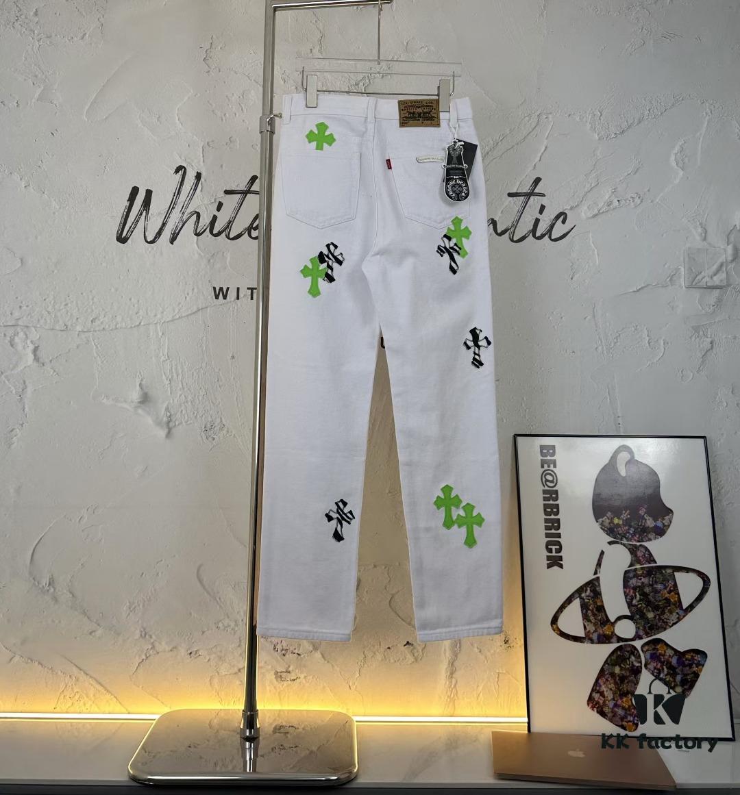 Chrome Hearts & Croce 24SS London Limited Horse Hair Green Denim Pants - #Y020