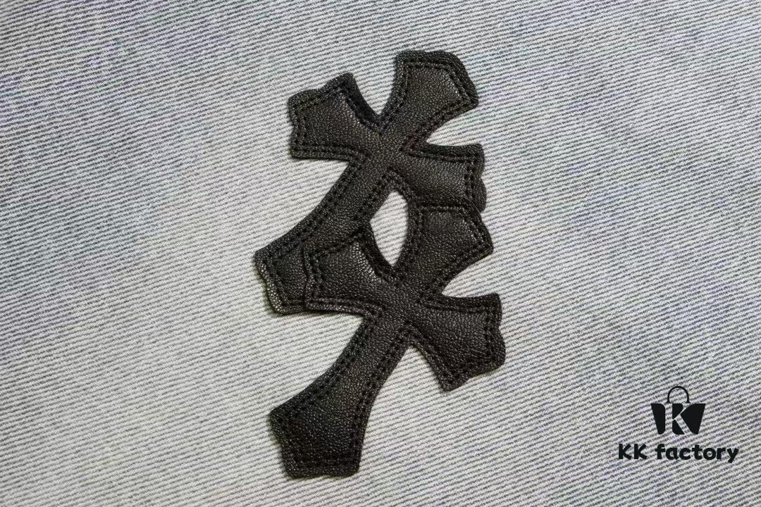 Chrome Heart Cross Patch Leather Denim Jeans KL012