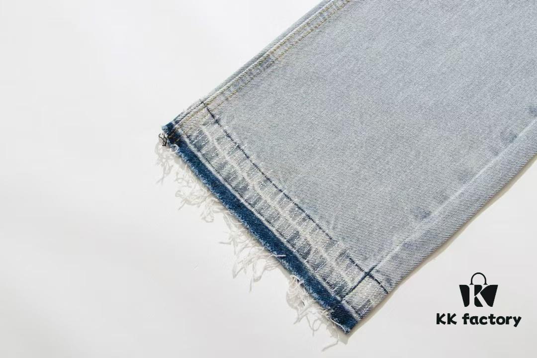 Chrome Heart Cross Patch Leather Denim Jeans KL012