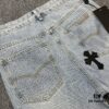 Chrome Heart Cross Patch Leather Jeans KL012