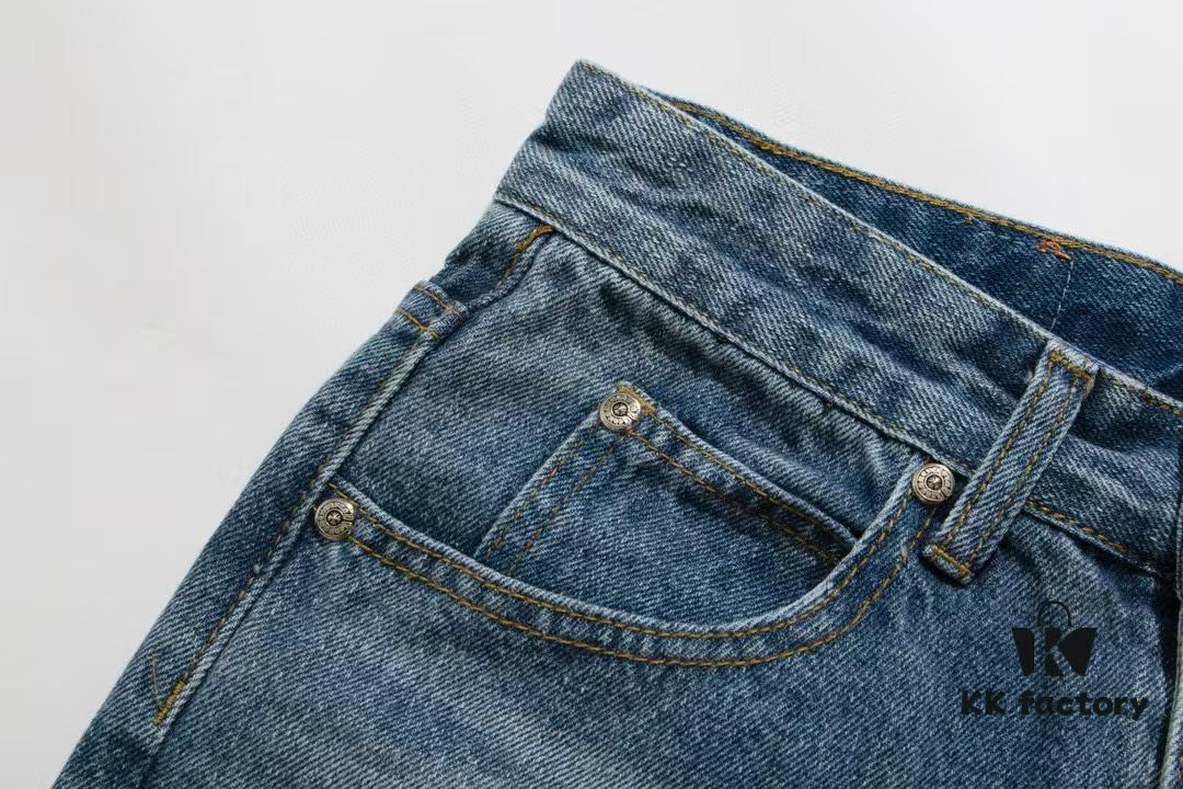 Chrome Hearts CH Kl005 Heavy Washed Destroyed Denim Jeans in Black