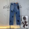 Chrome Hearts CH Kl005 Heavy Washed Destroyed Premium Denim Jeans in Black