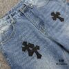 Chrome Hearts CH Kl005 Heavy Washed Destroyed Premium Denim Jeans in Black