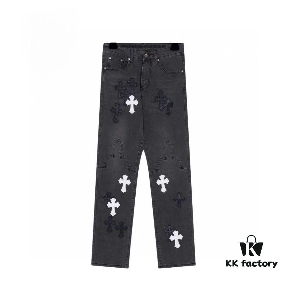 Chrome Hearts｜Chrome Hearts 24SS VIP Custom Black and White Patch Denim Pants