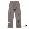 Chrome Hearts Matty Boy Sex Records Patchwork Leather Cross Jeans