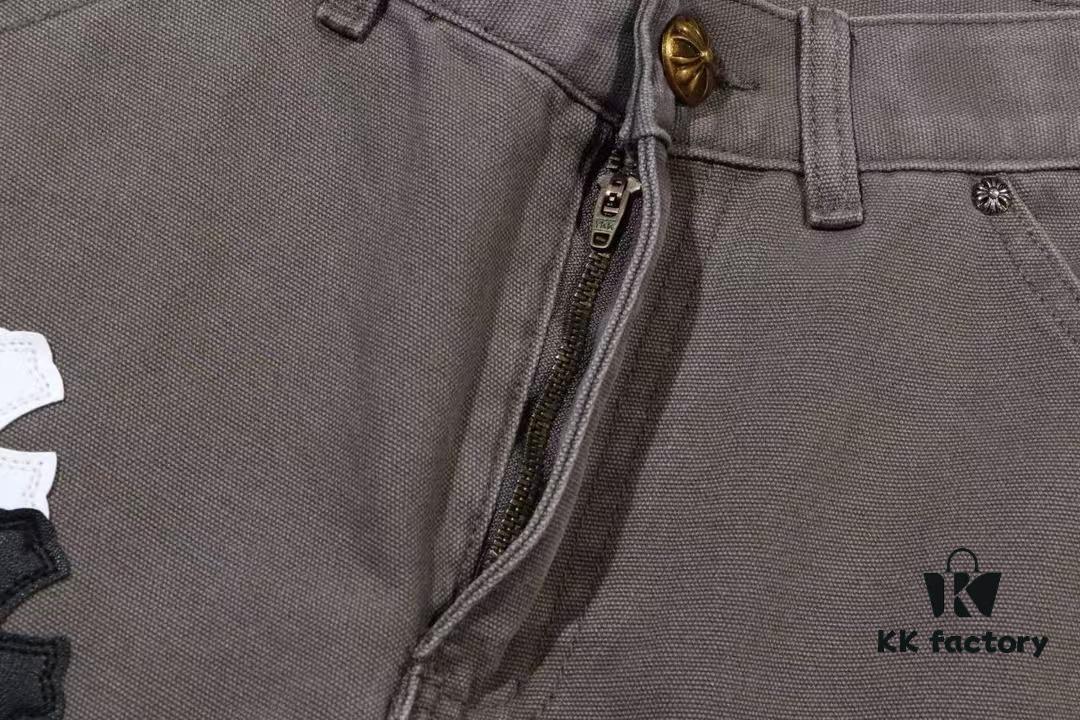 Chrome Hearts Matty Boy Sex Records Patchwork Leather Cross Jeans