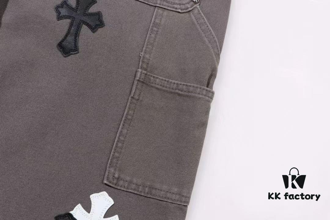 Chrome Hearts Matty Boy Sex Records Patchwork Leather Cross Jeans