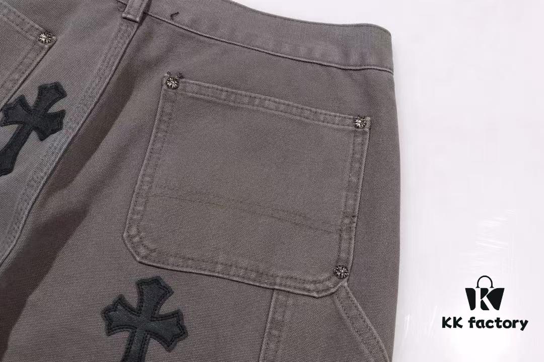Chrome Hearts Matty Boy Sex Records Patchwork Leather Cross Jeans