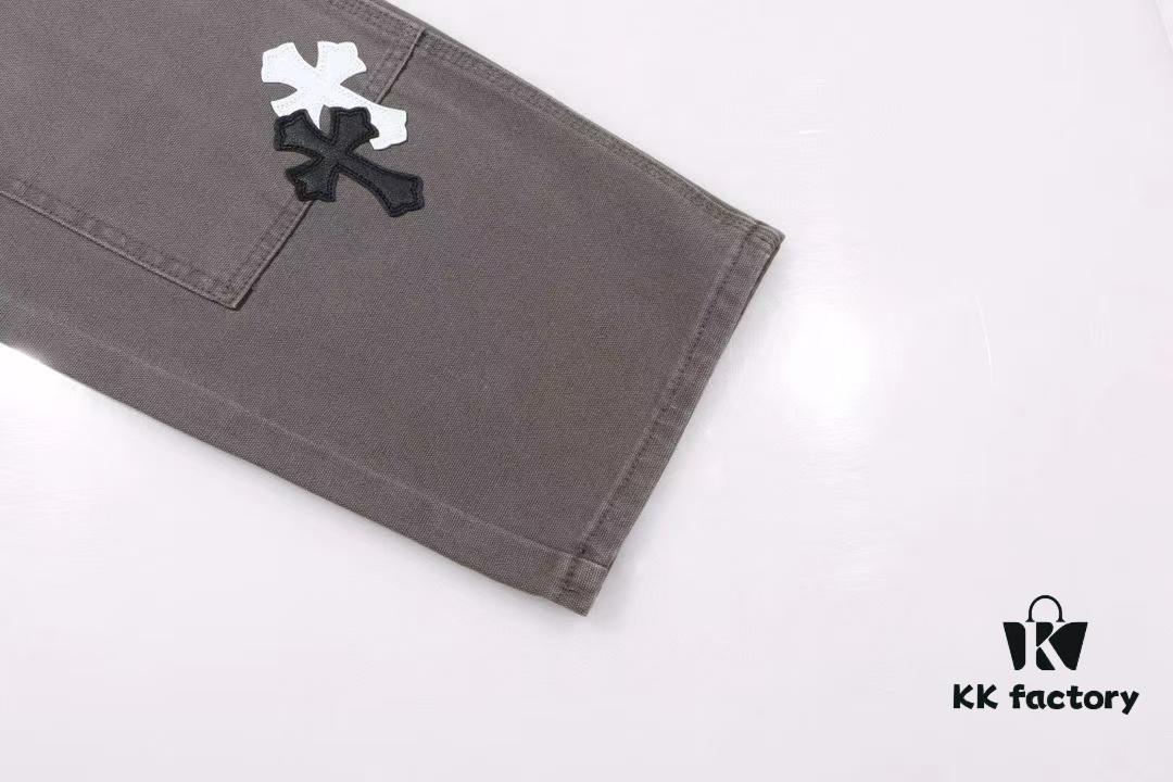 Chrome Hearts Matty Boy Sex Records Patchwork Leather Cross Jeans