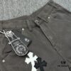 Chrome Hearts Matty Boy Sex Records Patchwork Leather Cross Denim Jeans - Heavy Washed Canvas, Custom Silver Hardware, Hand-Embroidered Cross with Rare Leather Patches, High-Waist Rugged Design