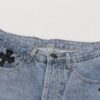 Chrome Heart | KL008 Crocodile Heart Heavy Craft Maraming Horsehair Patchwork Flared Denim Jeans