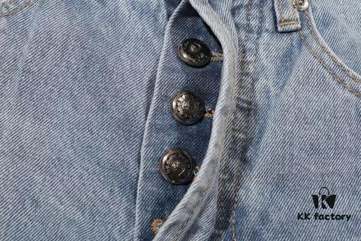 Chrome Heart | KL008 Crocodile Heart Heavy Craft Maraming Horsehair Patchwork Flared Denim Jeans