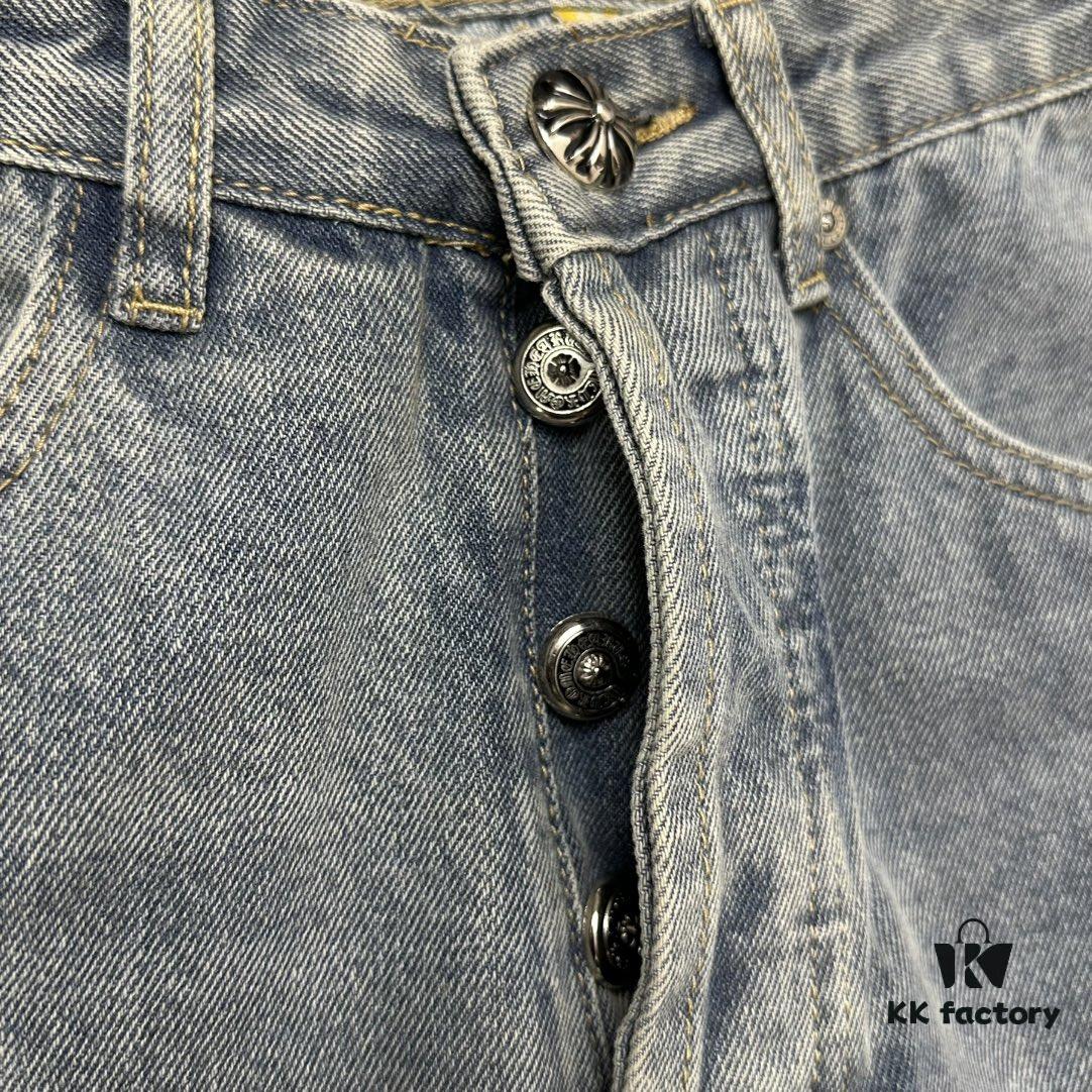 Chrome Heart | KL008 Heavy Craft Mule Hair and Patchwork Flared Denim Jeans