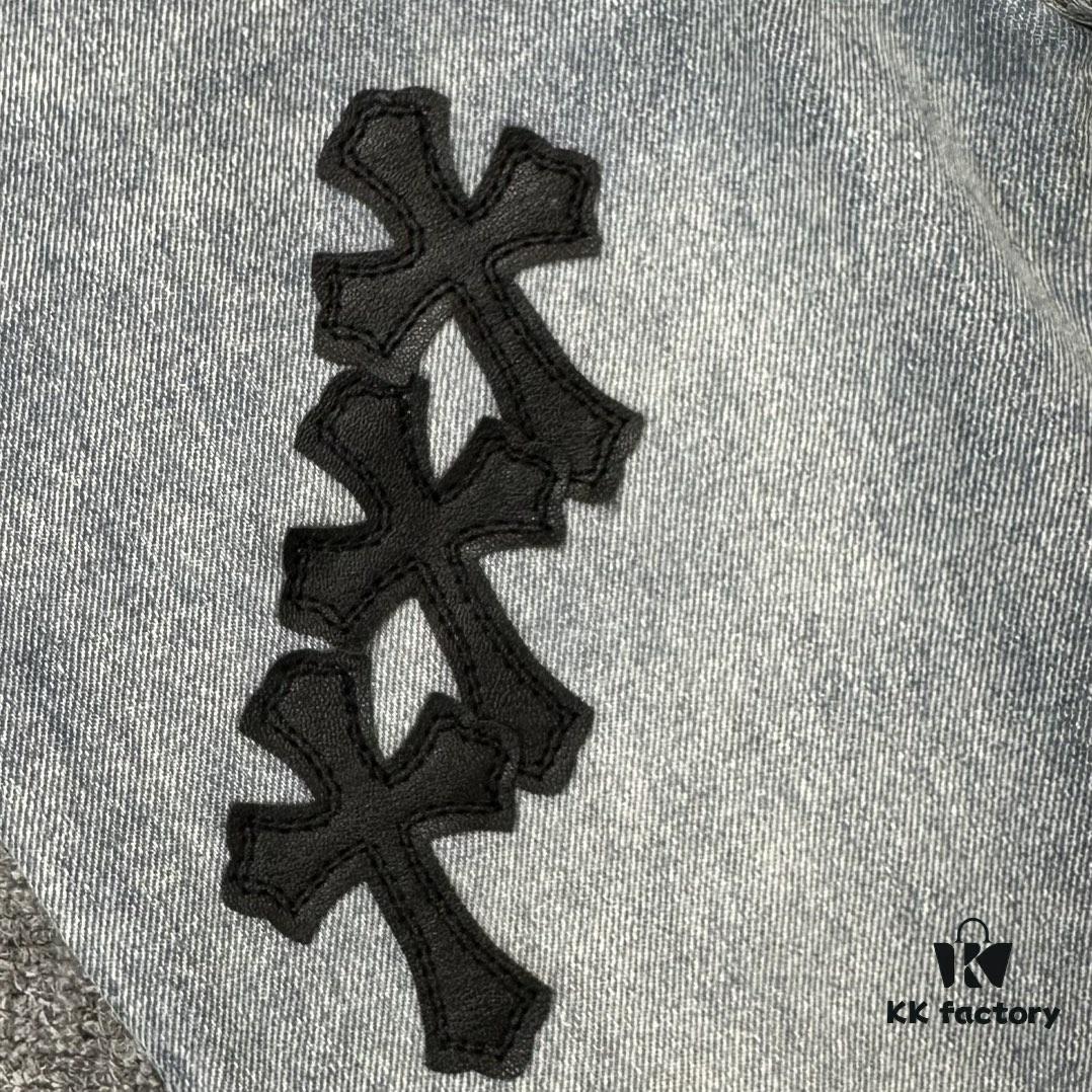 Chrome Heart | KL008 Heavy Craft Mule Hair and Patchwork Flared Denim Jeans