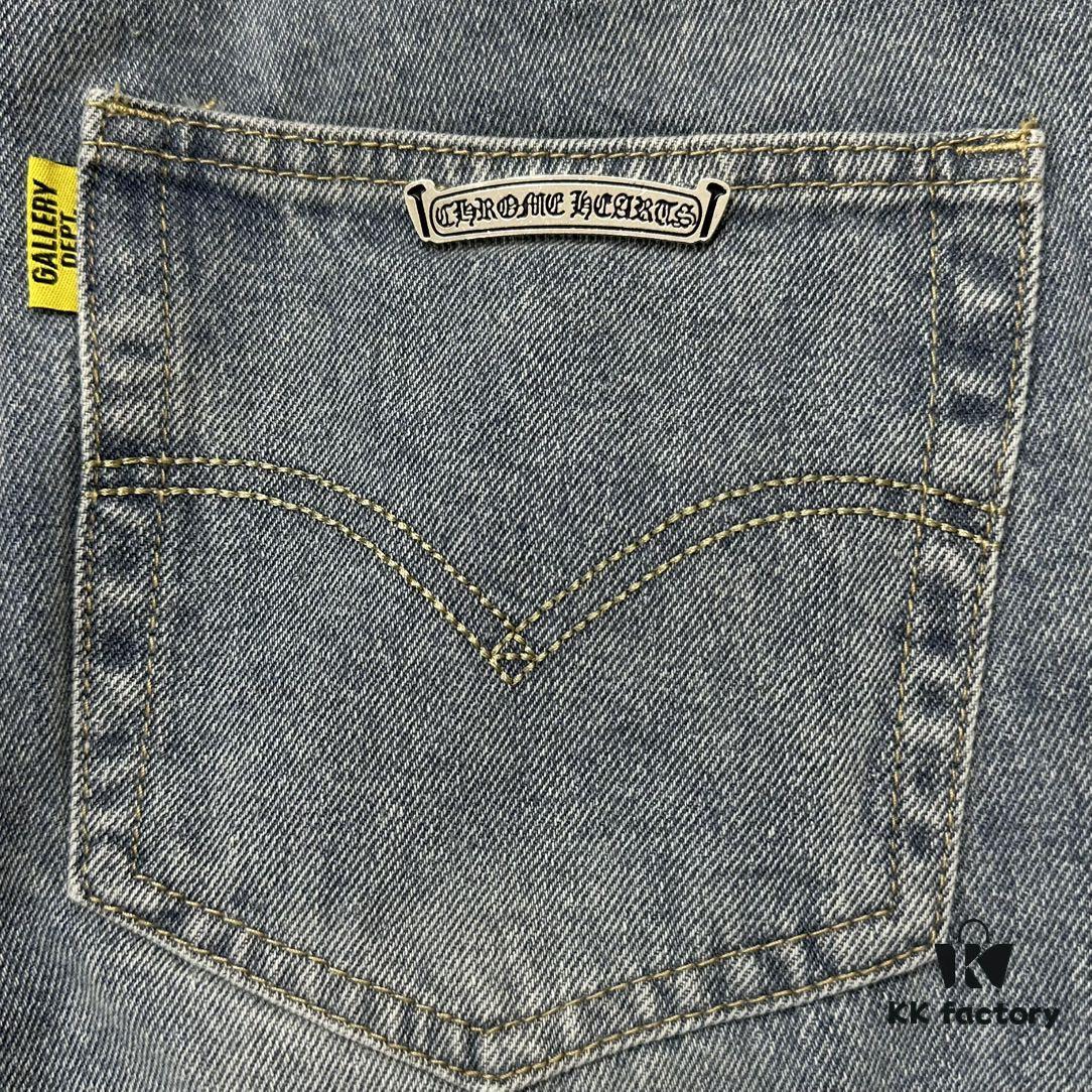 Chrome Heart | KL008 Heavy Craft Mule Hair and Patchwork Flared Denim Jeans