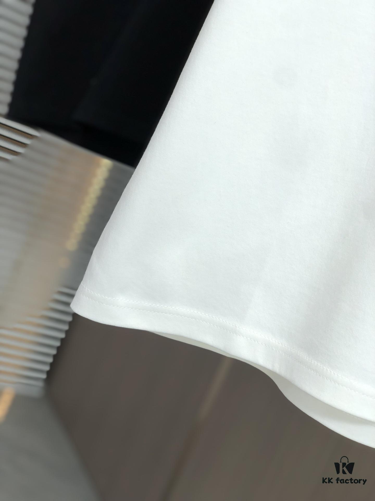 Kelo 2025 Spring Summer New Arrival Round Neck Short Sleeve T-Shirt with Laser Burnout Pattern and Full Rhinestones, 320g Heavyweight Double-Yarn Combed Cotton Fabric, Slightly Loose Unisex Fit