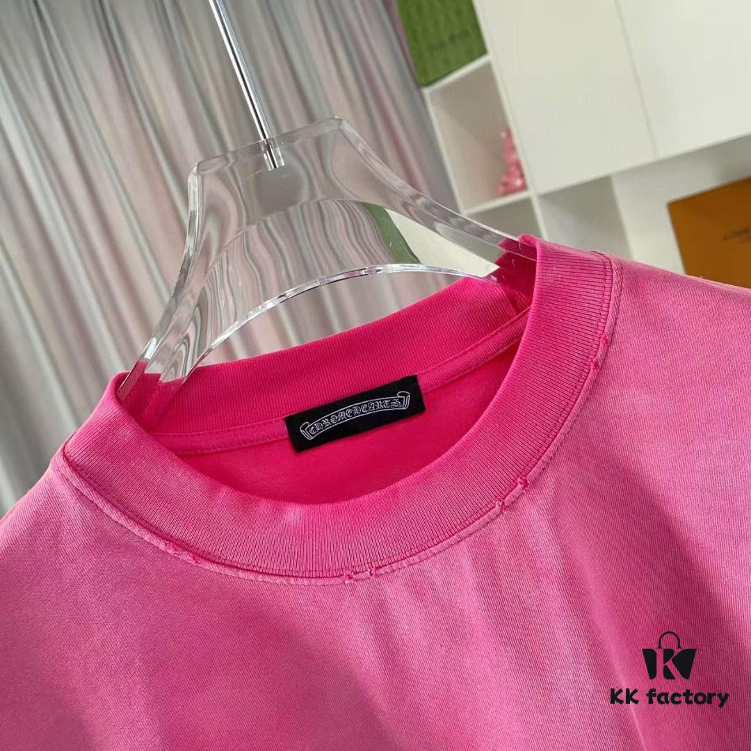 CH Crochet 2025 Summer New Arrival Washed Distressed Ripped Monkey Spray Tibetan Mantra Cross Print Short Sleeve T-Shirt Custom 320g Fabric Unisex