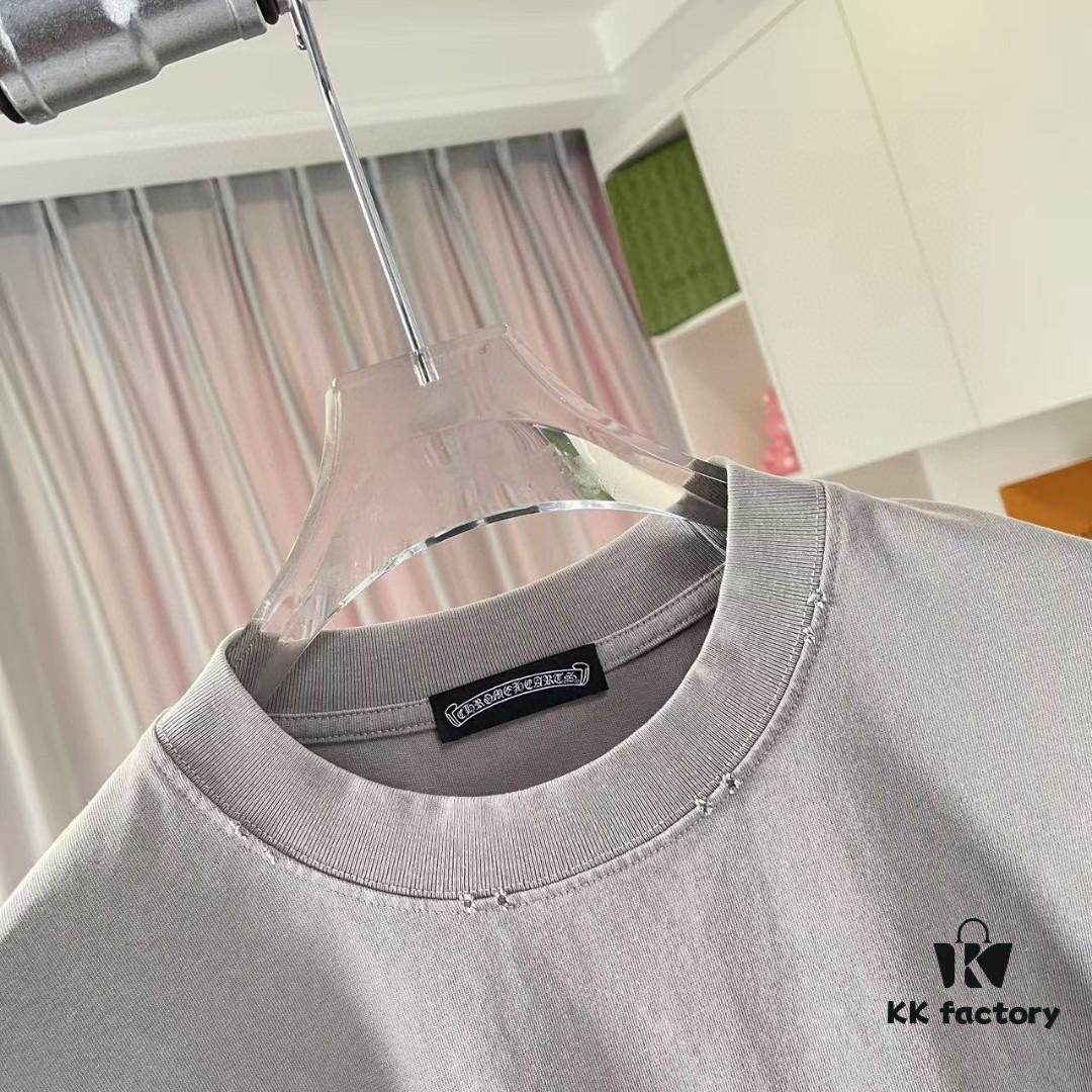 CH Crochet 2025 Summer New Arrival Washed Distressed Ripped Horse Mottled Print Sanskrit Cross Short Sleeve T-Shirt Custom 320g Fabric Unisex