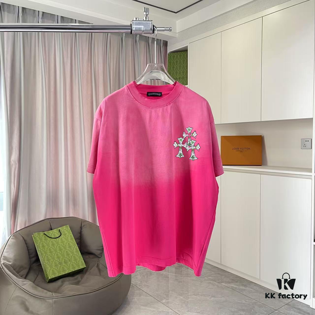 CH Crochet 2025 Summer New Arrival Washed Distressed Ripped Monkey Spray Tibetan Mantra Cross Print Short Sleeve T-Shirt Custom 320g Fabric Unisex