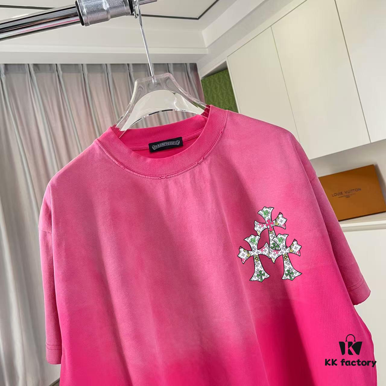 CH Crochet 2025 Summer New Arrival Washed Distressed Ripped Monkey Spray Tibetan Mantra Cross Print Short Sleeve T-Shirt Custom 320g Fabric Unisex