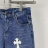 New Chrome Hearts Leather-Patched Denim Jeans Unisex