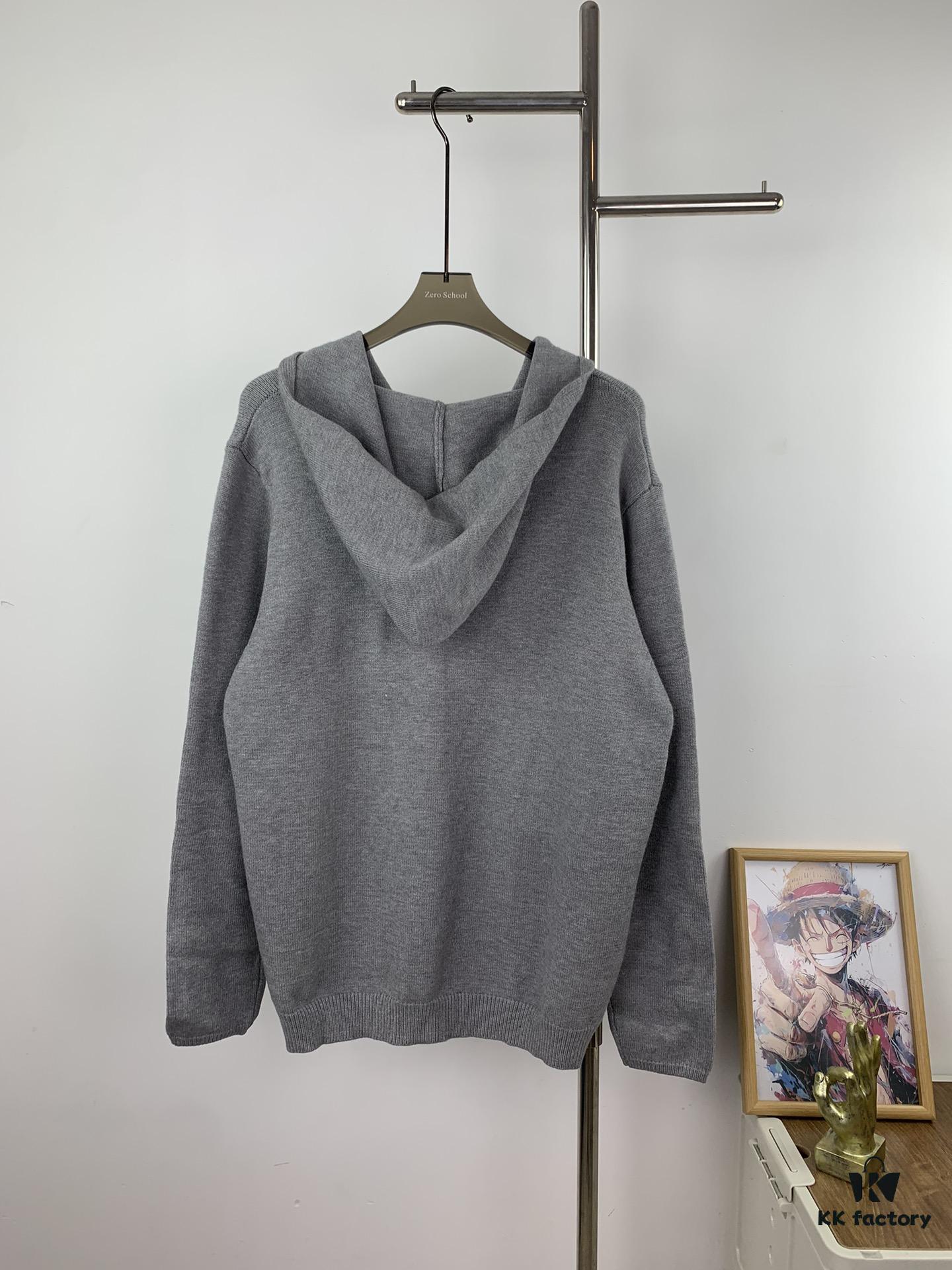 Chrome Hearts CH Cross Classic Heavy Embellished Zip-Up Knit Hooded Sweater Coat