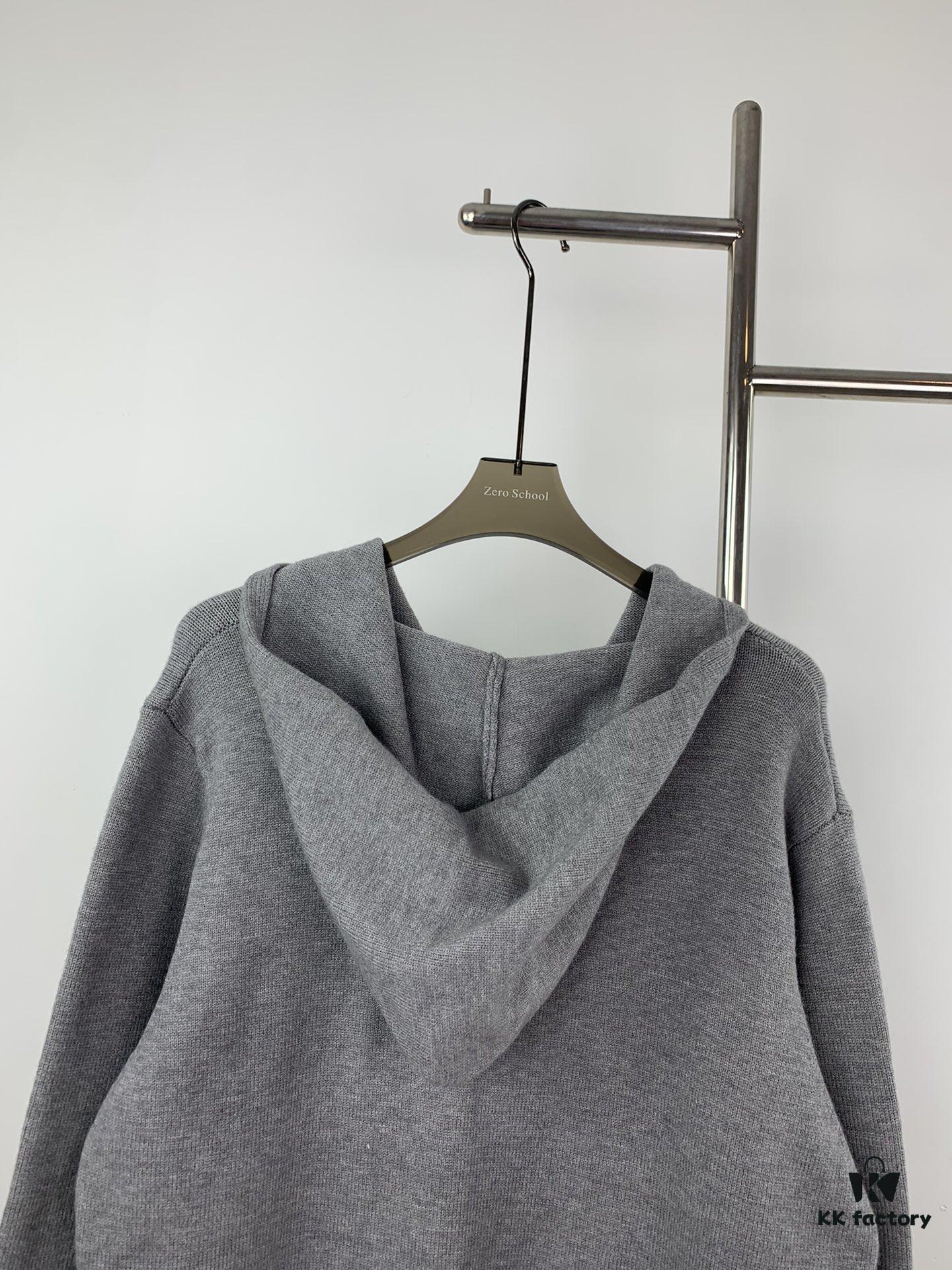 Chrome Hearts CH Cross Classic Heavy Embellished Zip-Up Knit Hooded Sweater Coat