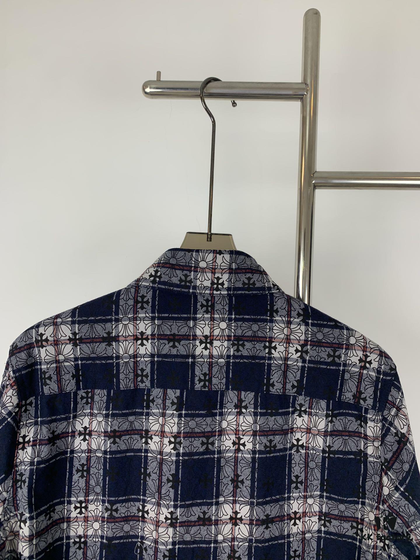 Chrome Hearts Classic Cashew Flower Cross Jacquard Long Sleeve Shirt Unisex Casual Shirt