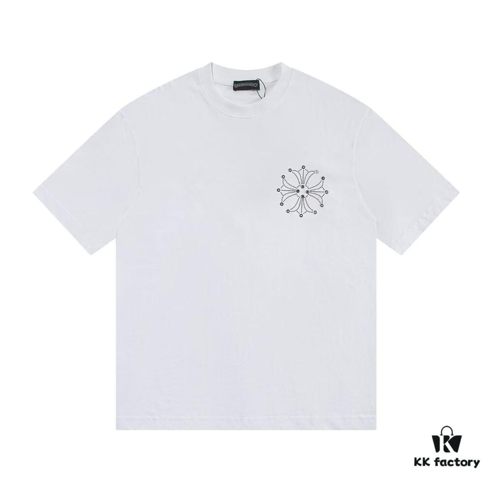 2025 New Crocodile Heart Metal Rhinestone Embellished Short Sleeve T-Shirt