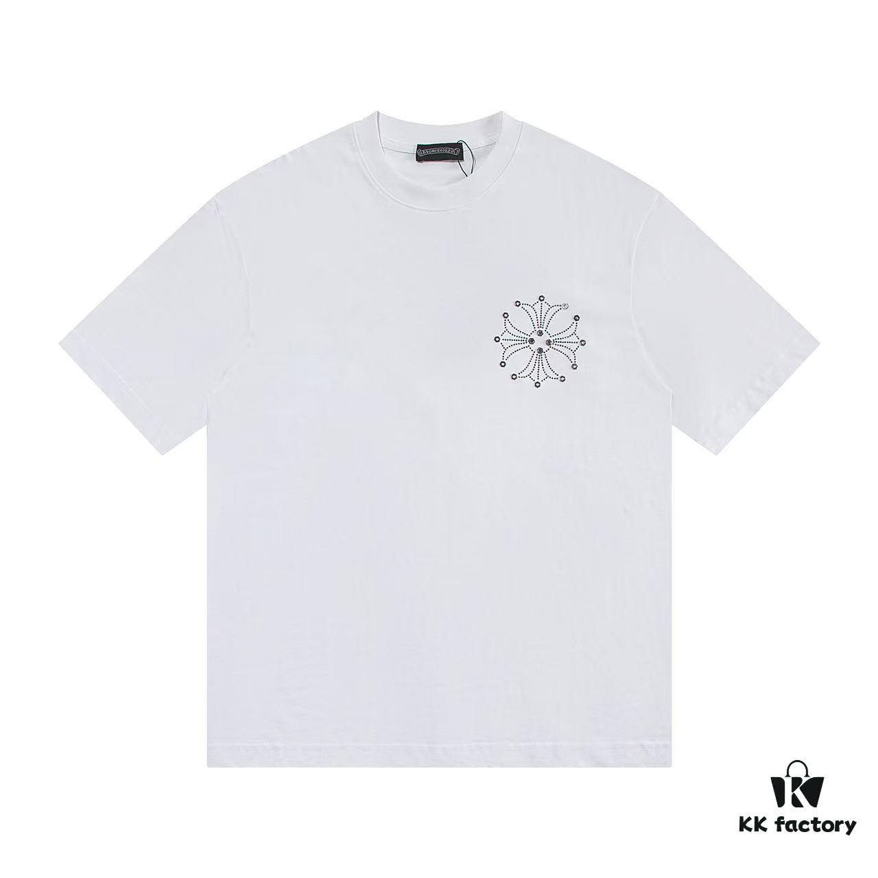 2025 New Crocodile Heart Metal Rhinestone Embellished Short Sleeve T-Shirt