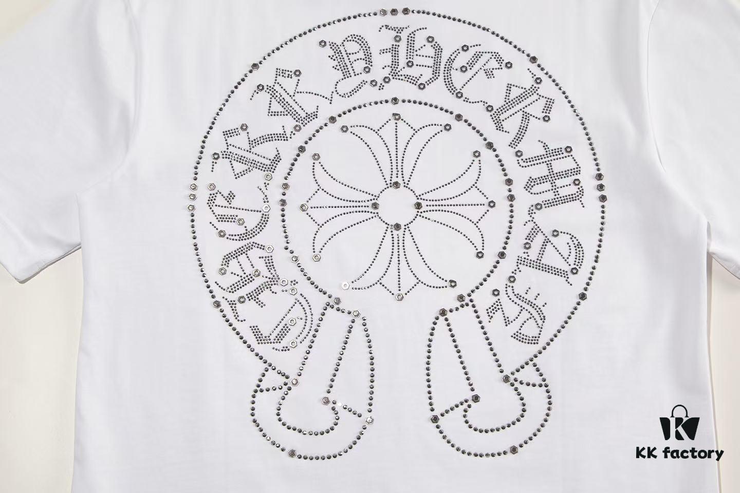 2025 New Crocodile Heart Metal Rhinestone Embellished Short Sleeve T-Shirt