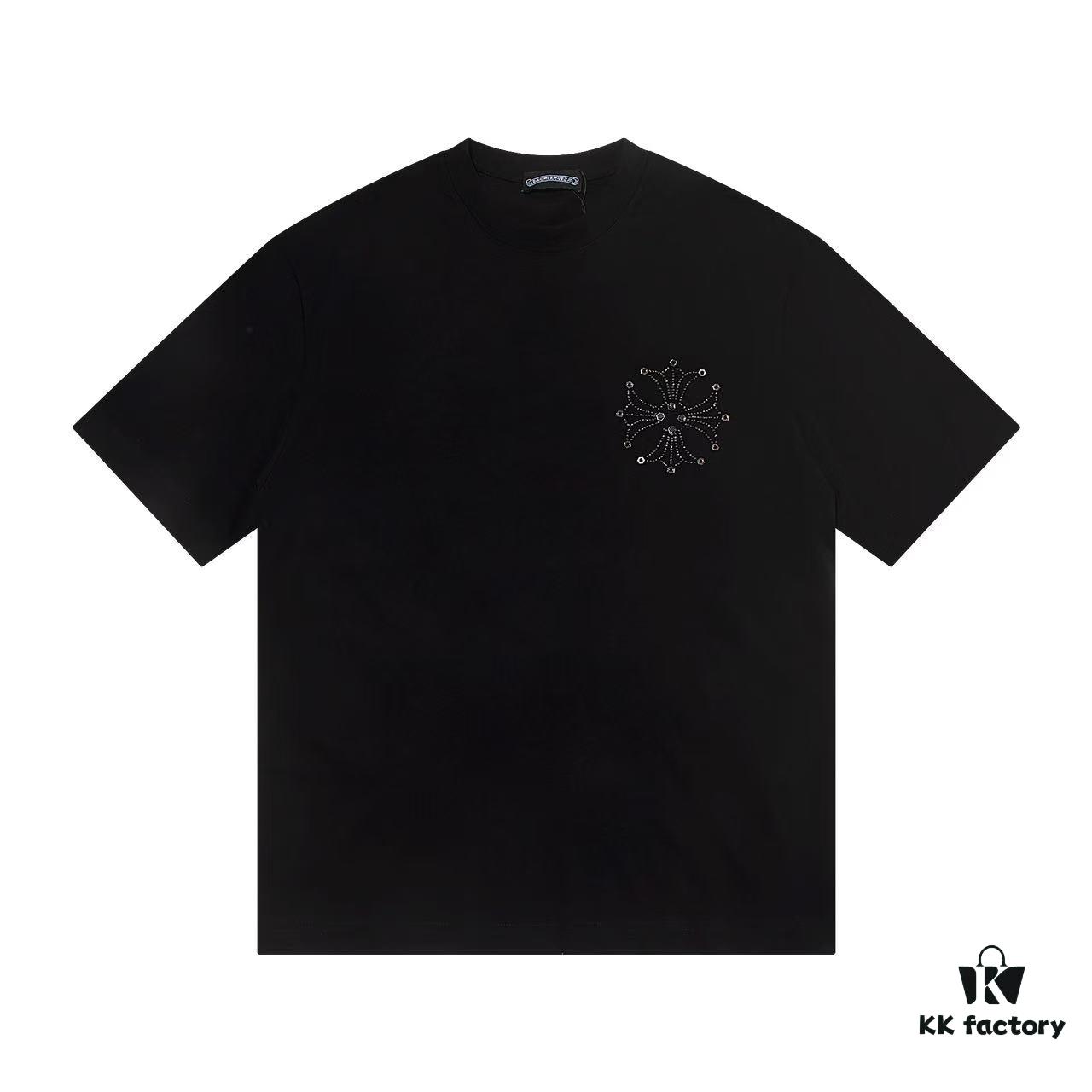 2025 New Croxx Heart Metal Rhinestone Embellished Short Sleeve T-Shirt