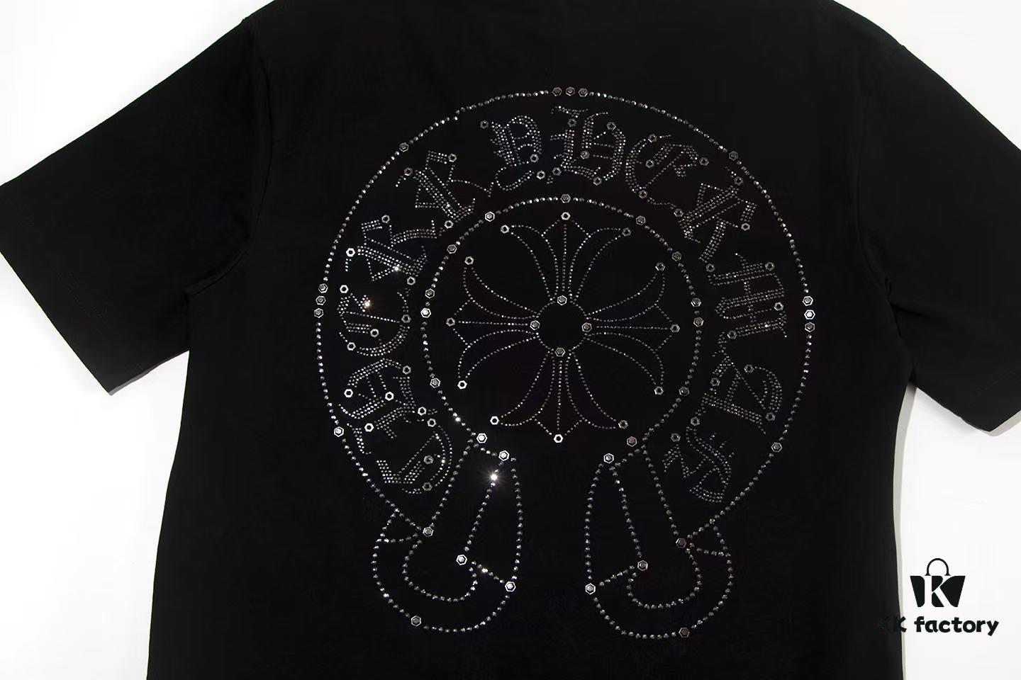 2025 New Croxx Heart Metal Rhinestone Embellished Short Sleeve T-Shirt