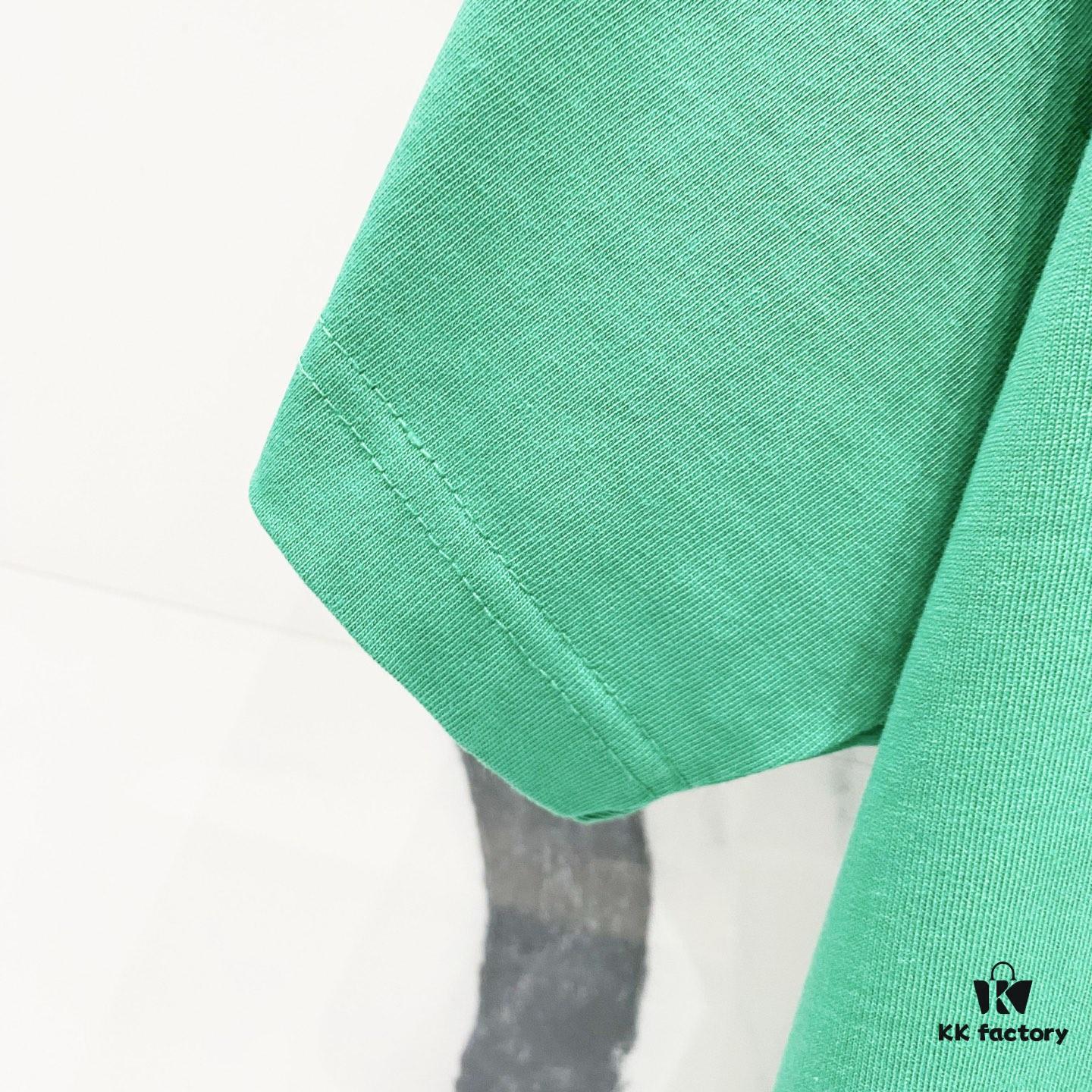 Chrome Hearts 320g Washed Short Sleeve T-Shirt with Rainbow Embroidered Cross Sanskrit Logo