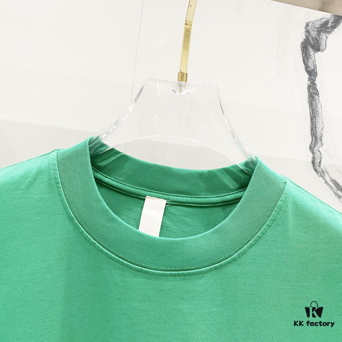 Chrome Hearts 320g Washed Short Sleeve T-Shirt with Rainbow Embroidered Cross Sanskrit Logo