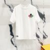 Chrome Hearts 320g Washed Short Sleeve T-Shirt with Rainbow Embroidered Cross Sanskrit Logo