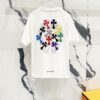 Chrome Hearts 320g Washed Short Sleeve T-Shirt with Rainbow Embroidered Cross Sanskrit Logo