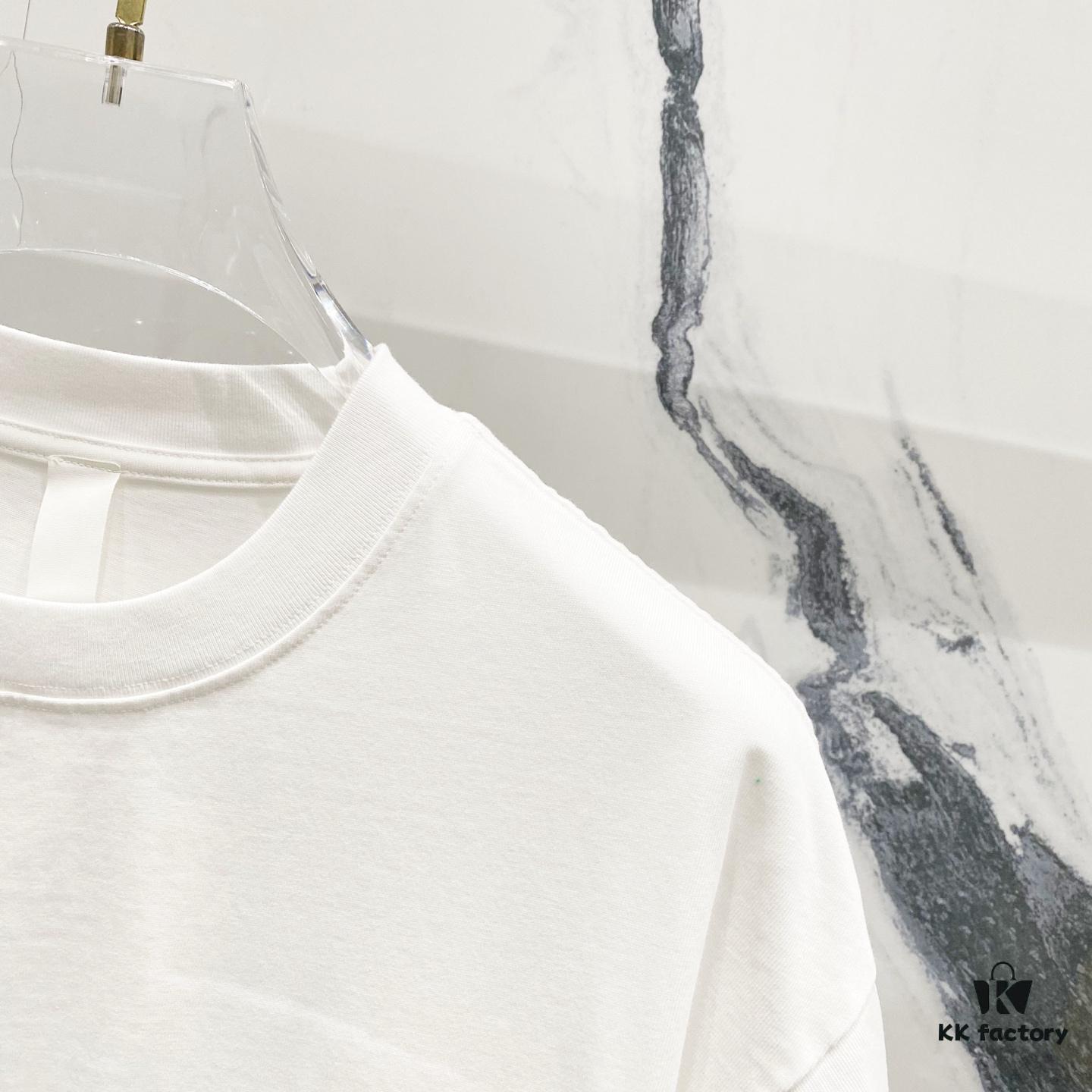 Chrome Hearts 320g Washed Short Sleeve T-Shirt with Rainbow Embroidered Cross Sanskrit Logo