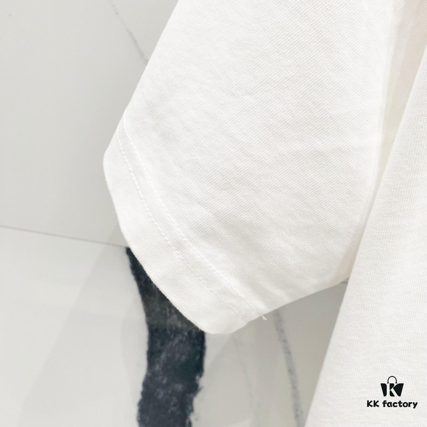 Chrome Hearts 320g Washed Short Sleeve T-Shirt with Rainbow Embroidered Cross Sanskrit Logo