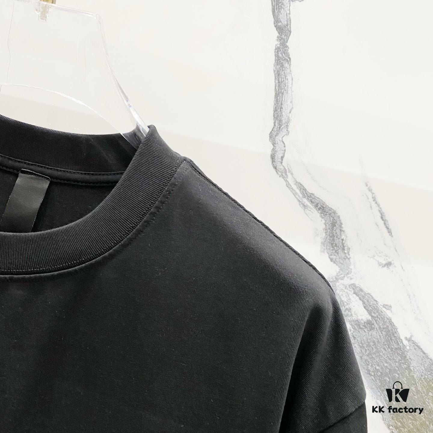 Chrome Hearts 320g Washed Short Sleeve T-Shirt with Rainbow Embroidered Cross Sanskrit Logo