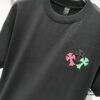 Chrome Hearts 320g Washed Short Sleeve T-Shirt with Rainbow Embroidered Cross Sanskrit Logo