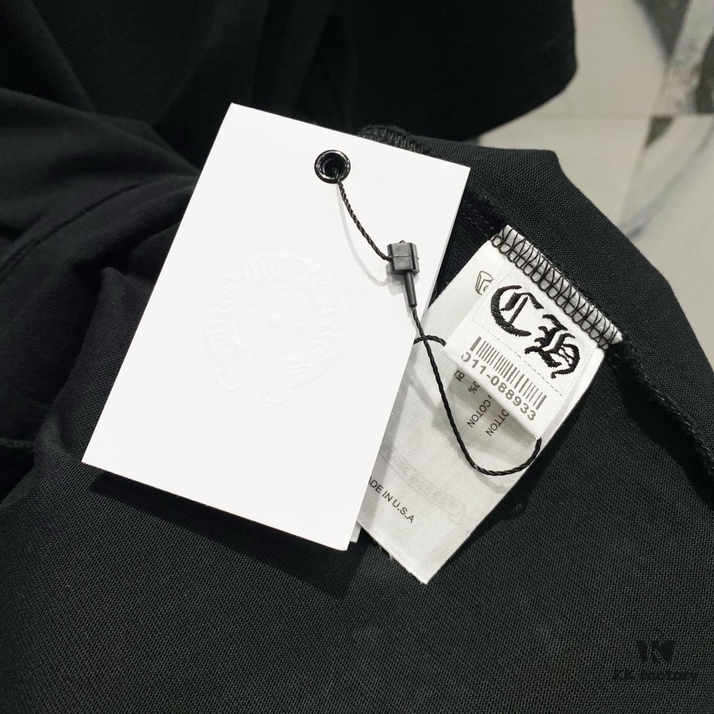 Chrome Hearts 320g Washed Short Sleeve T-Shirt with Rainbow Embroidered Cross Sanskrit Logo