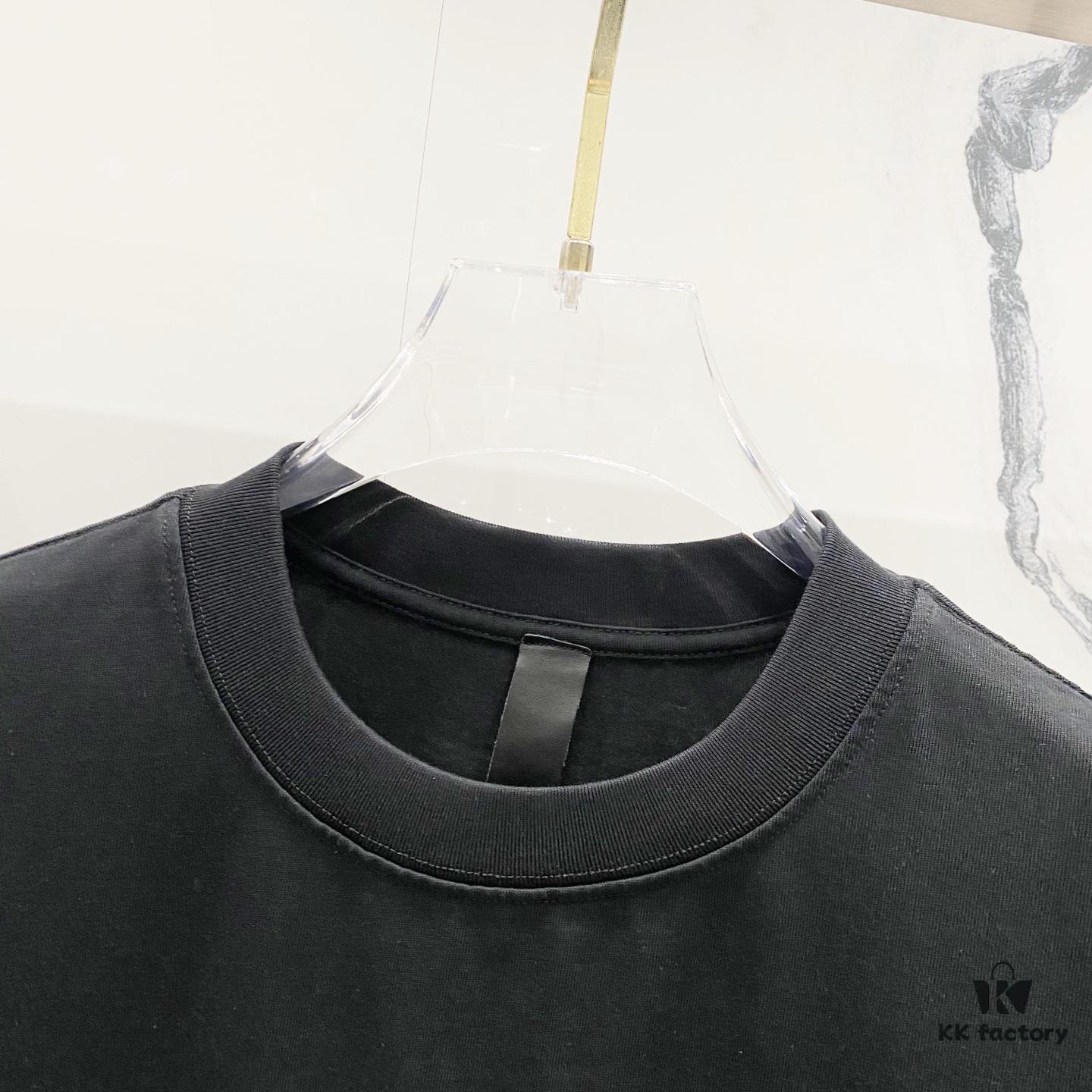 Chrome Hearts 320g Washed Short Sleeve T-Shirt with Rainbow Embroidered Cross Sanskrit Logo