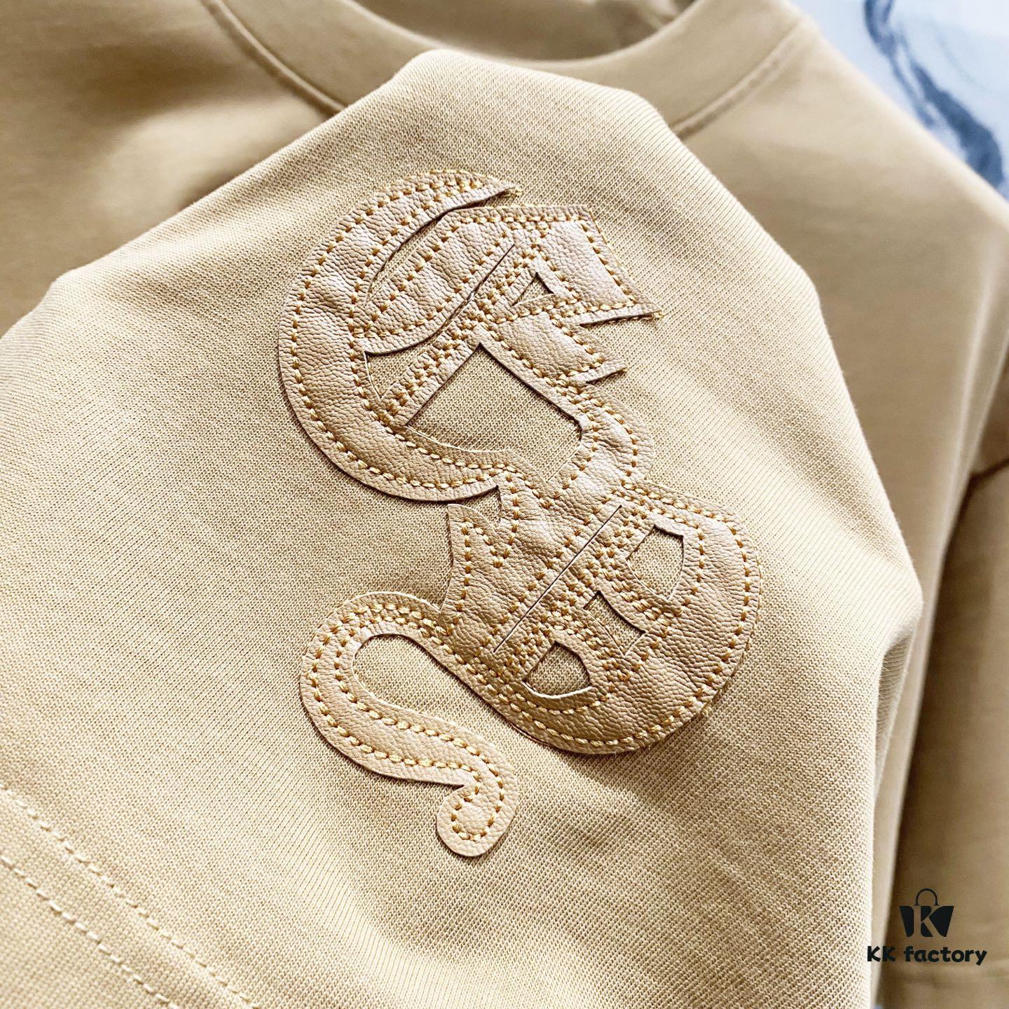 Chrome Hearts 320g Washed Short Sleeve T-Shirt with Leather Sanskrit Mantra and Colorful Cross Logo Front and Back