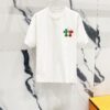 Chrome Hearts 320g Washed Short Sleeve T-Shirt with Leather Sanskrit Colorful Cross Logo Front and Back