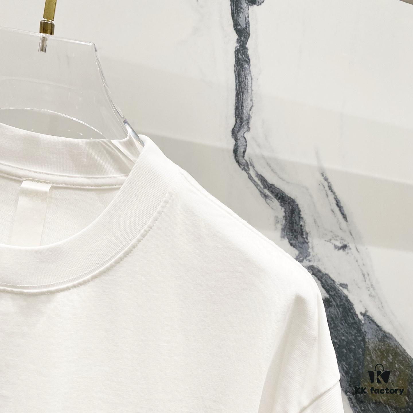 Chrome Hearts 320g Washed Short Sleeve T-Shirt with Leather Sanskrit Colorful Cross Logo Front and Back