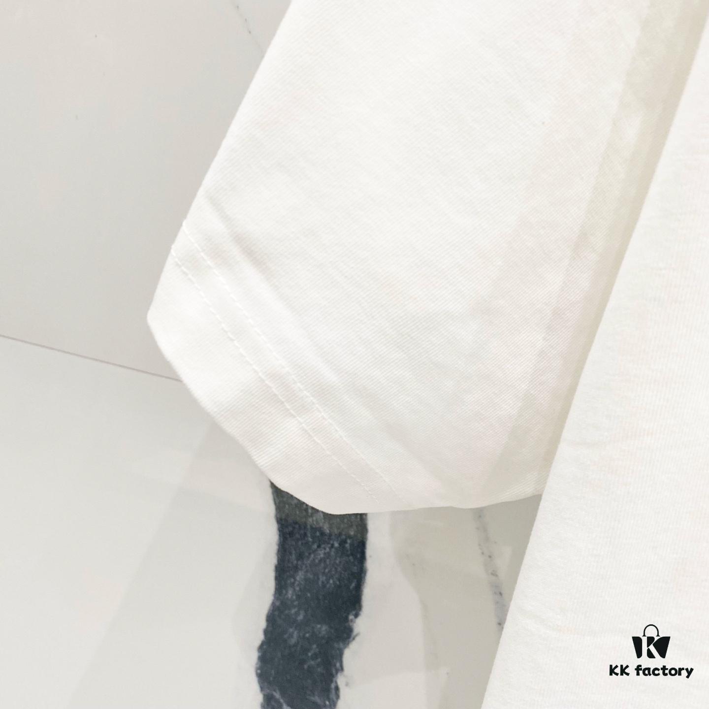 Chrome Hearts 320g Washed Short Sleeve T-Shirt with Leather Sanskrit Colorful Cross Logo Front and Back