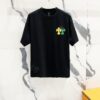 Chrome Hearts 320g Washed Cotton Short Sleeve T-Shirt with Leather Front and Back Sanskrit Mantra Colorful Cross Logo